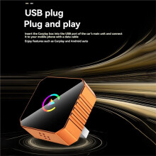 2in1 Wireless Carplay Adapter Android AUTO AI Box WiFi & Bluetooth5.0+Voice Control Wired to Wireless Carplay