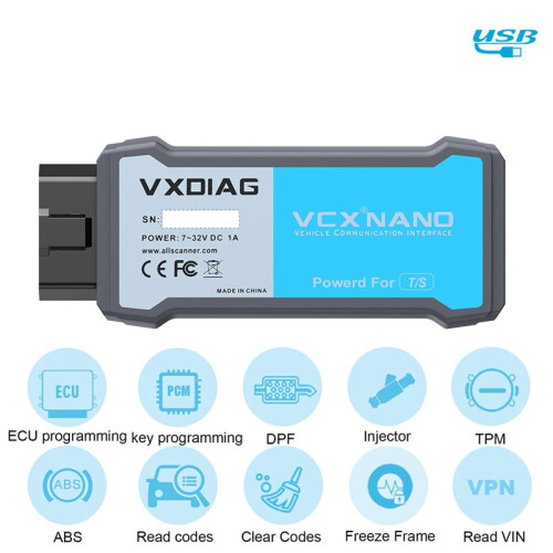 VXDIAG VCX  Autodiagnosetool J2534 voor  TIS USB ECU-Codelezer/Scanner 2
