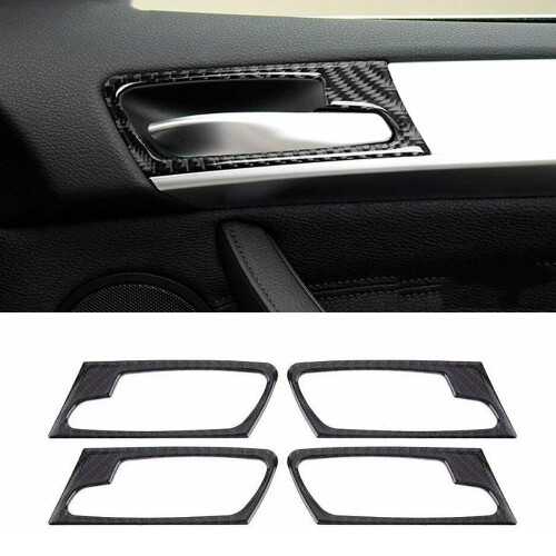 4Pcs Car Carbon Fiber Interior Door Handle Frame Trim Replace for - X5 E70(2008-2013) X6 E71(2009-2014) 2
