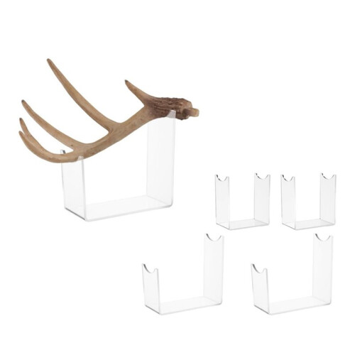 Horn Mount, Four Piece Assembly Kit, Drill Free Trophy Display, Floating  Shelf Riser, Home Decor Accessory 1