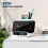 Pen Holder Storage Box Electronic LED Alarm Clock with Brightness Adjust 15W Wireless Charger Table Clock White 6