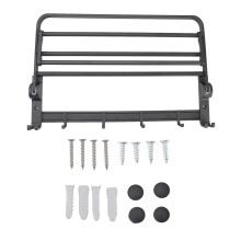 Barre porte-serviettes réglable et pliable pour salle de bain, résistante à la rouille et à l'eau, robuste et durable, fixation murale en