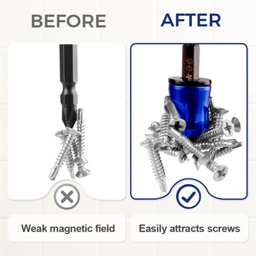 Screwdriver  Magnetic Ring, Universal Magnetizer Screw Removable for Hex Screwdriver and Power Bits 3PCS 2