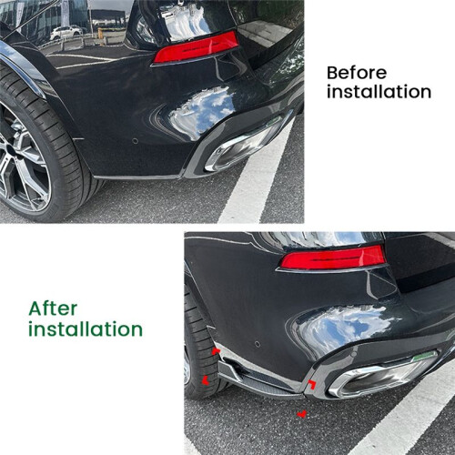 For  X5 G05 M Sport 2019-2023 Rear Bumper Lip Angle Diffuser Splitter Spoiler Protector Gloss Black 1
