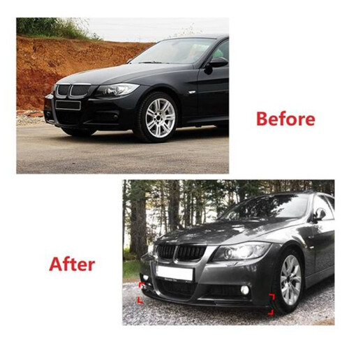 Car Front Bumper Lip Diffuser Splitter Winglet Apron Spoiler for  3 Series E90 E91 2005-2008 Carbon Fiber Pattern