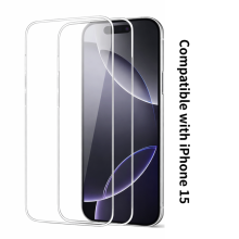 Panzerglas iPhone 15 6,1 Zoll 2 Stück – Schutzfolie Displayschutz HD Klar 9H Kratzfest