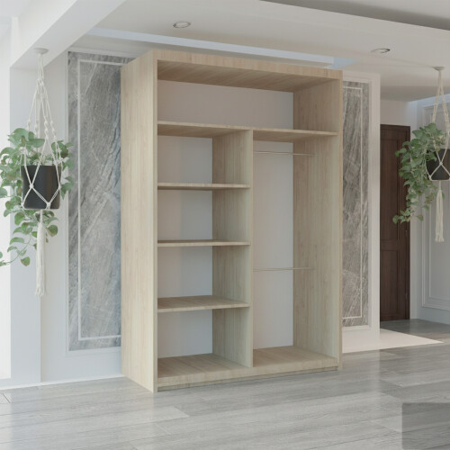 (Oak, 120cm) Winnipeg Modern Sliding Wardrobe 2