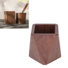 Black Walnut Wood Pen Holder - Handcrafted, 10cm, Space-Saving Multifunctional Office Cup