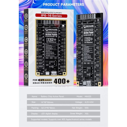 Mechanic BA27  Battery Chip Activate Panel Fast Charging Battery Activation Board for  6-16 Series