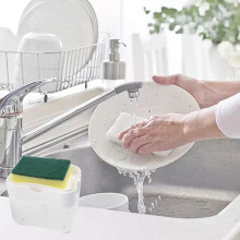 Plastic Push Soap Dispenser, 30g, White, Labor Saving Kitchen Sink Accessory
