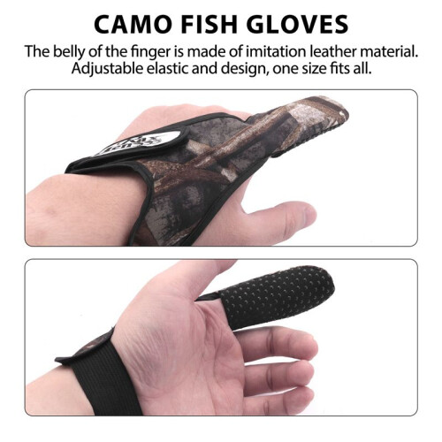 Casting dedo Guante Stall Protector mar mosca pesca de la carpa de camuflaje