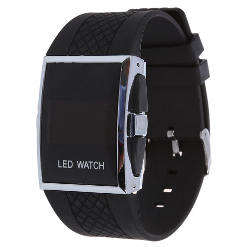 Montre a quartz Noir d'Affichage en LED rouge 1