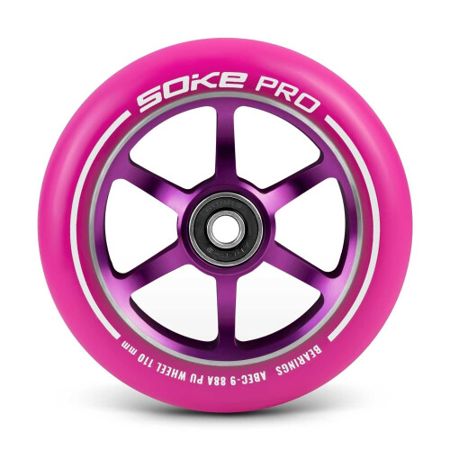 Rosa Räder für Roller 110 mm - 2er-Pack 1