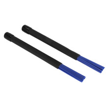 1 Paar Einziehbare Schwarze Griffe Jazz Trommel Bürsten Reisig Blau Nylon 32Cm