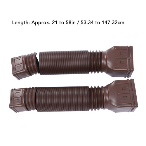 Flexible Gutter Downspout Extension 21-58in Brown Drain Pipe 1