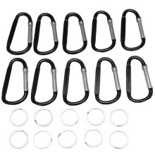 10PCS 3inch/8CM Aluminum Carabiner Clips,Premium Durable D-Ring Caribeaner with Keyring for Home RV Camping Fishing Hiking Traveling Backpack and