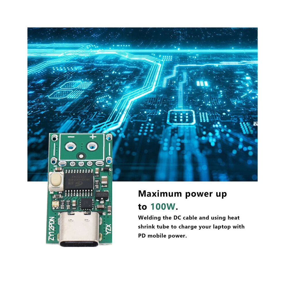 Usb-C Pd2.0/3.0 To Converter Power Supply Module Decoy Fast Charge Trigger Poll Polling Detector Tester(Zy12pdn) 4713327012637