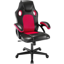 Ergonomic High Back Mesh Leather Gaming Chair Red