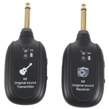 UHF Guitar Wireless System Transmitter Receiver Built-in Rechargeable