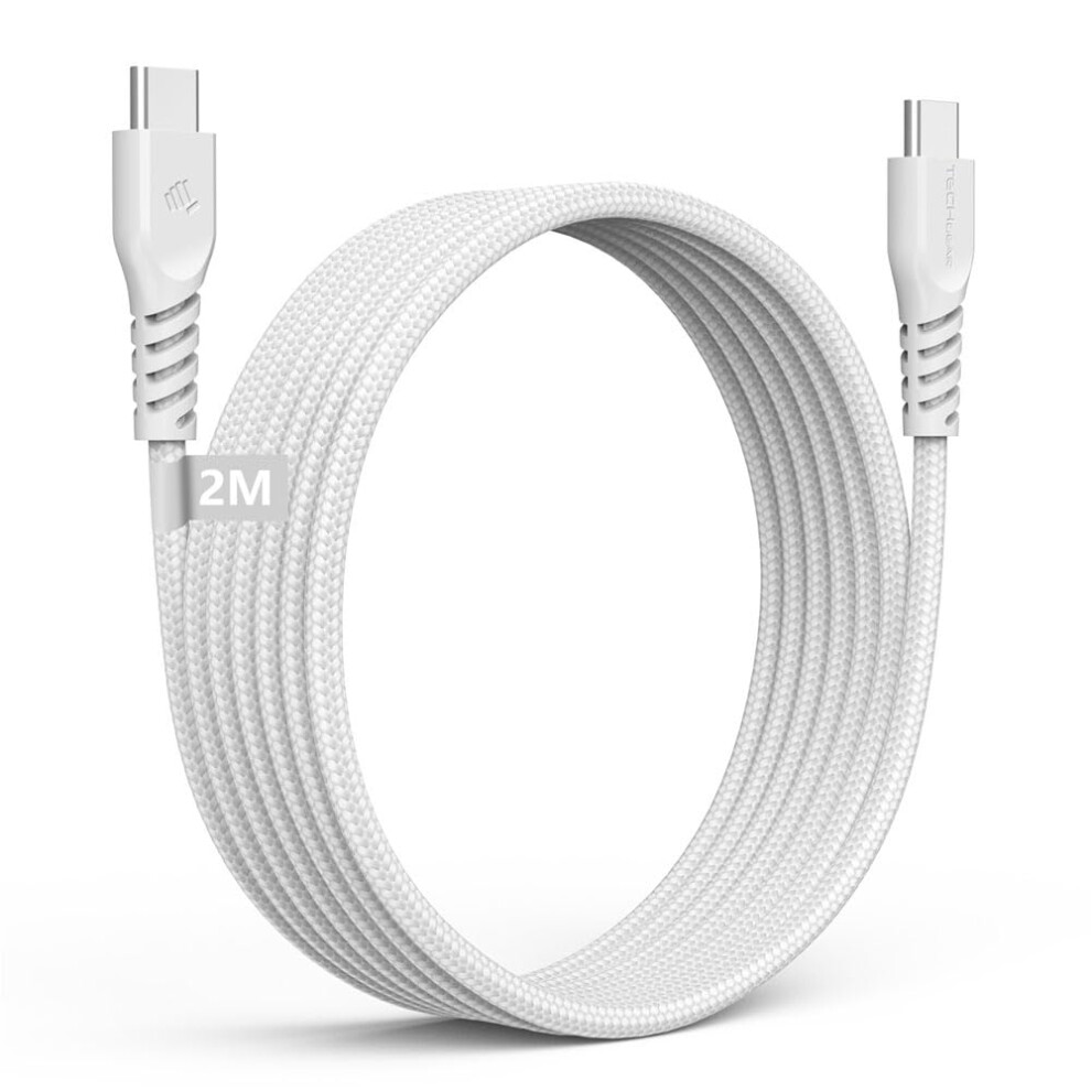 2M Braided 60W Usb C Fast Charge Cable White 742406938166