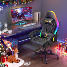 RGB LED Ergonomic Gaming Chair with Footrest