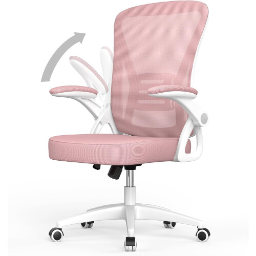 Ergonomic Mid-Back Office Desk Chair Pink