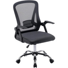 Ergonomic Mesh Desk Chair with Flip-Up Arms Grey