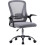 Mesh Desk Chair with Flip-Up Arms Light Grey 1