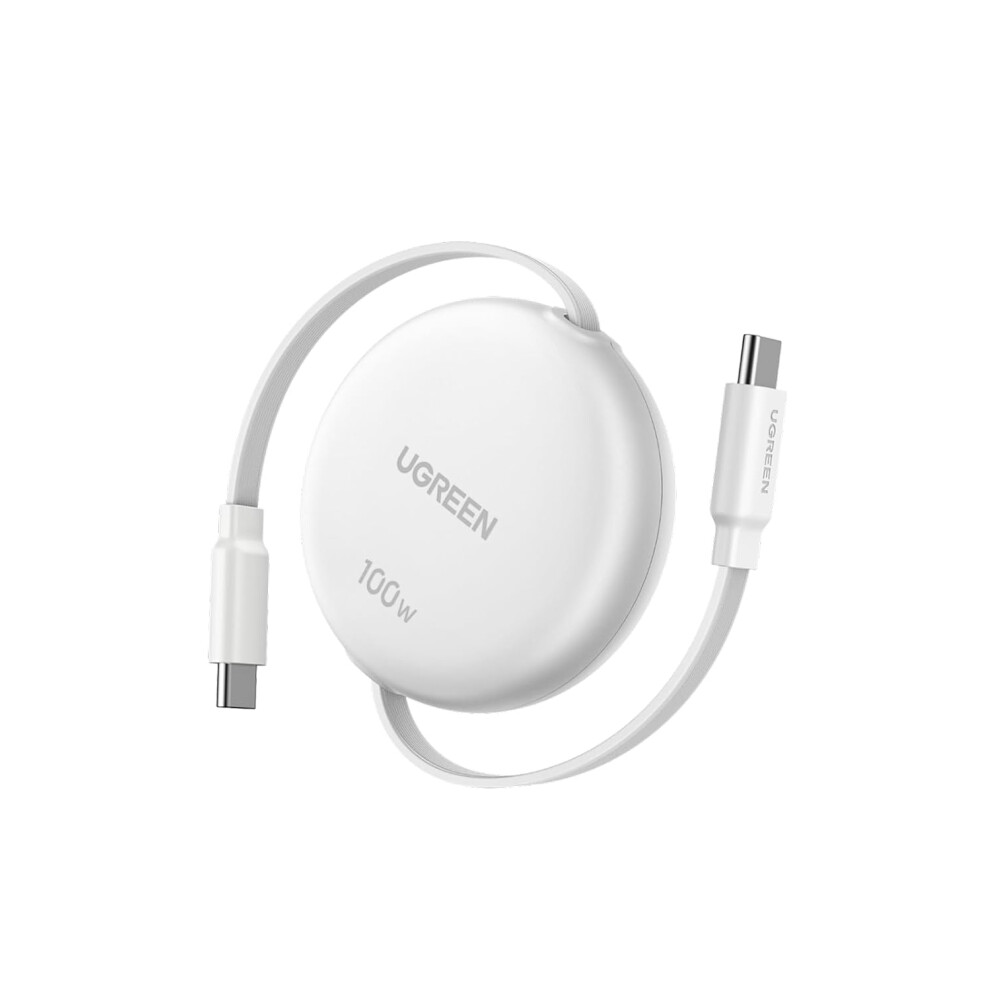 Retractable 100W Usb C Fast Charging Cable White 742406937817