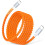 2m Orange Beaded 60W USB C Fast Cable 1