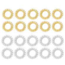 20 Pieces Spiky Sensory Finger Rings, Spiky Finger Ring/Acupressure Ring Set Silent Stress Reducer and Massager