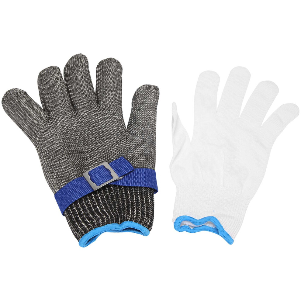 Cut Resistant Gloves-Stainless Steel Wire Mesh Butcher Safety Work Gloves For Meat Cutting, Fishing(Extra Large) 6132795411892