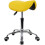 Adjustable PU Leather Rolling Saddle Stool Yellow 1