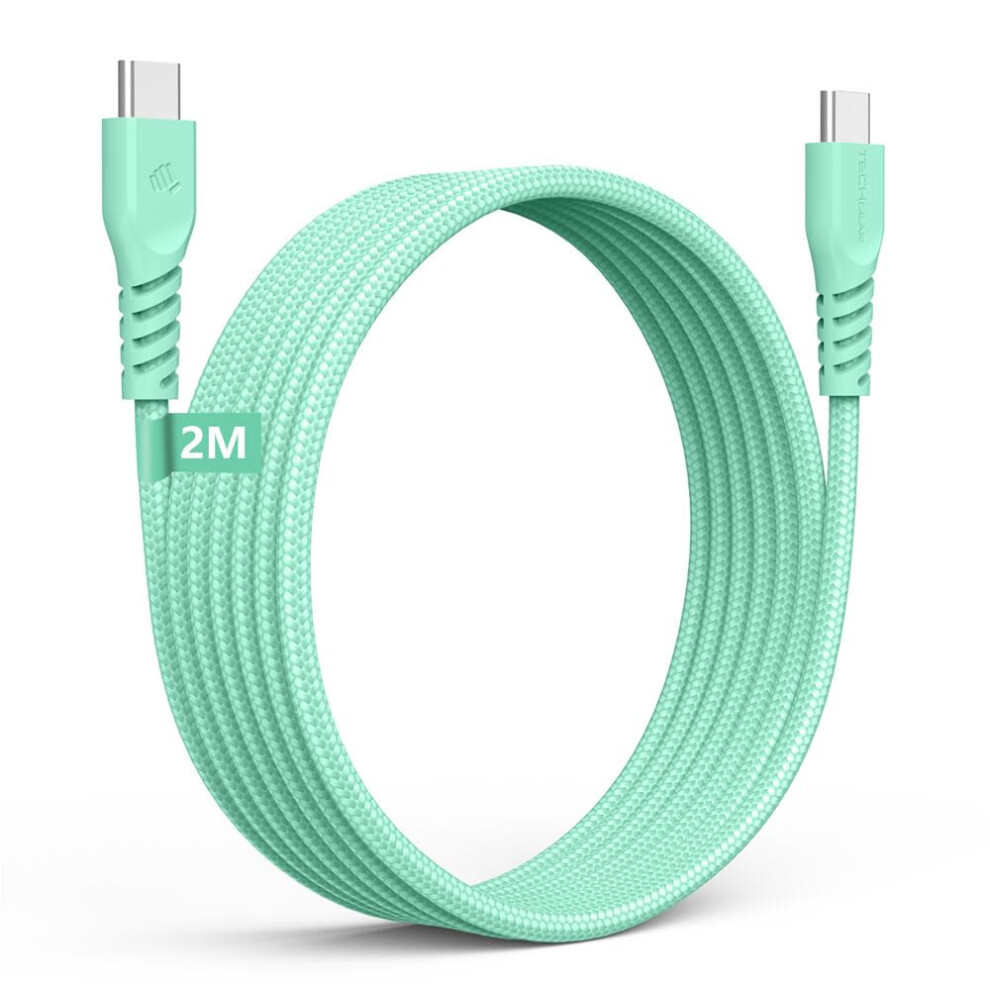 2M Braided 60W Usb C Fast Charge Cable Green 742406938111