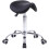 Adjustable PU Leather Rolling Saddle Stool Black 1