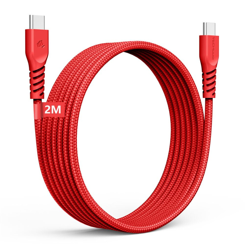 2M Braided 60W Usb C Fast Charge Cable Red 742406938142