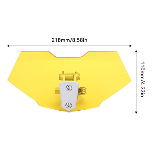 Adjustable Motorcycle Windshield Extension, Acrylic, 218x110mm Yellow 1