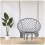 Hängender Gartensessel BOHO grau mit Kissen 7