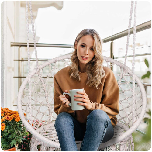 Hängender Gartensessel BOHO Beige 2