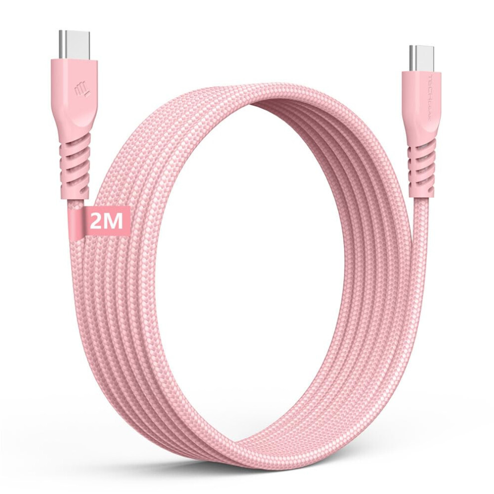 2M Braided 60W Usb C Fast Charge Cable Pink 742406938135