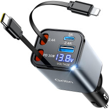 69W 4-in-1 Retractable Fast Car Charger