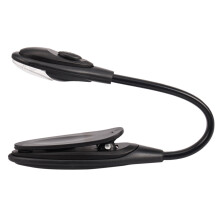 Flexible Clip- Bright Booklight LED Travel Book Reading Lamp White Light book holder small table lamp light small gifts Black