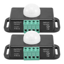 Motion Sensor , 12V 24V PIR Sensor LED Controller for Flexible LED Strips Light, 2 Pack