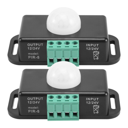 Motion Sensor , 12V 24V PIR Sensor LED  Controller for Flexible LED Strips Light, 2 Pack