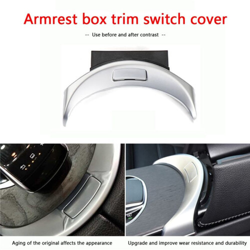 2X ABS+PC Center Console Armrest  Button Trim Cover for   C GLC Class W205 W253 2015-2020 1