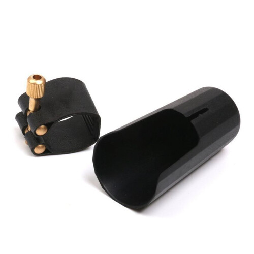 2X Plastic Clarinets Nozzle Cap with PU Ligature Black 2