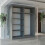 (Grey, 150cm) Winnipeg Modern Sliding Wardrobe 4