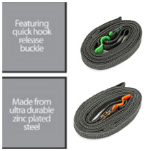 Cargo Tie-Down Straps with Snap- Cinch Straps for Air Transport of Travel Gear, Camping Supplies and Luggage,A