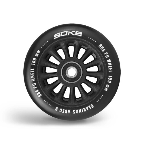 Schwarze Räder für Roller 100 mm (2 Stück) 1