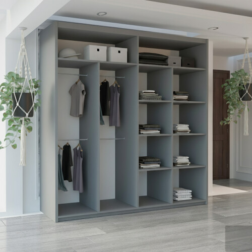 (Grey, 203cm) Winnipeg Modern Sliding Wardrobe 2